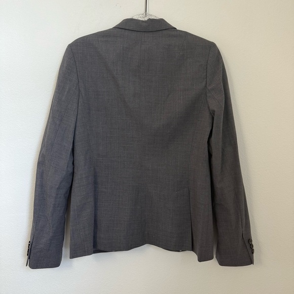 Banana Republic Women's Wool Stretch Blazer Gray Size 12 Peak Lapel 2 Buttons - Picture 2 of 7